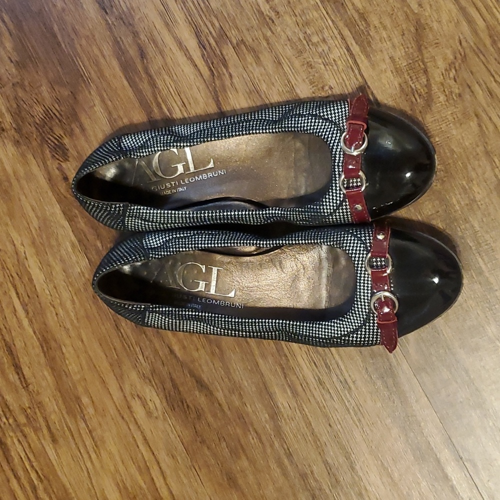AGL Leather tweed and patern  Flats sz 7